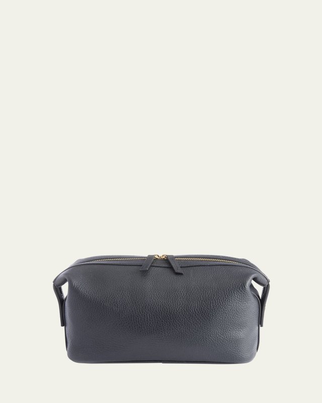 Monogrammed Large Leather Toiletry Bag
